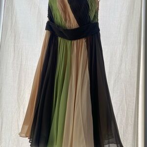 Elegant Multicolor Pleated Dress